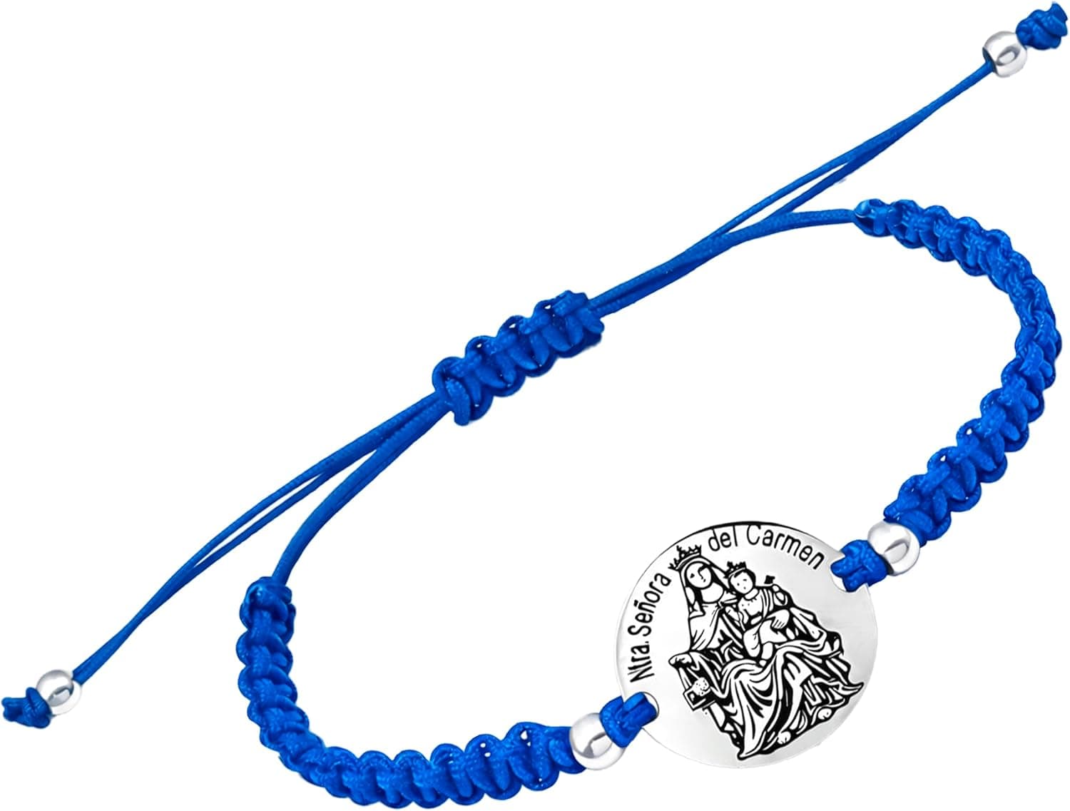 Pulsera de Hilo Macramé con Medalla Virgen del Carmen, foto 3