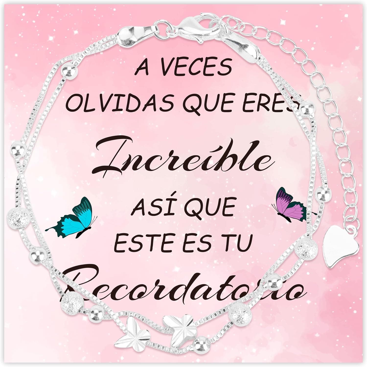 Pulsera de plata de diseño sencillo en su caja de regalo