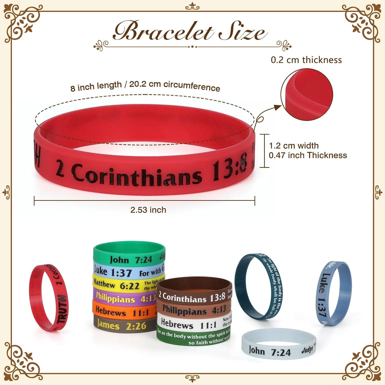 Pulseras de silicona cristianas inspiradoras, a granel, foto 3