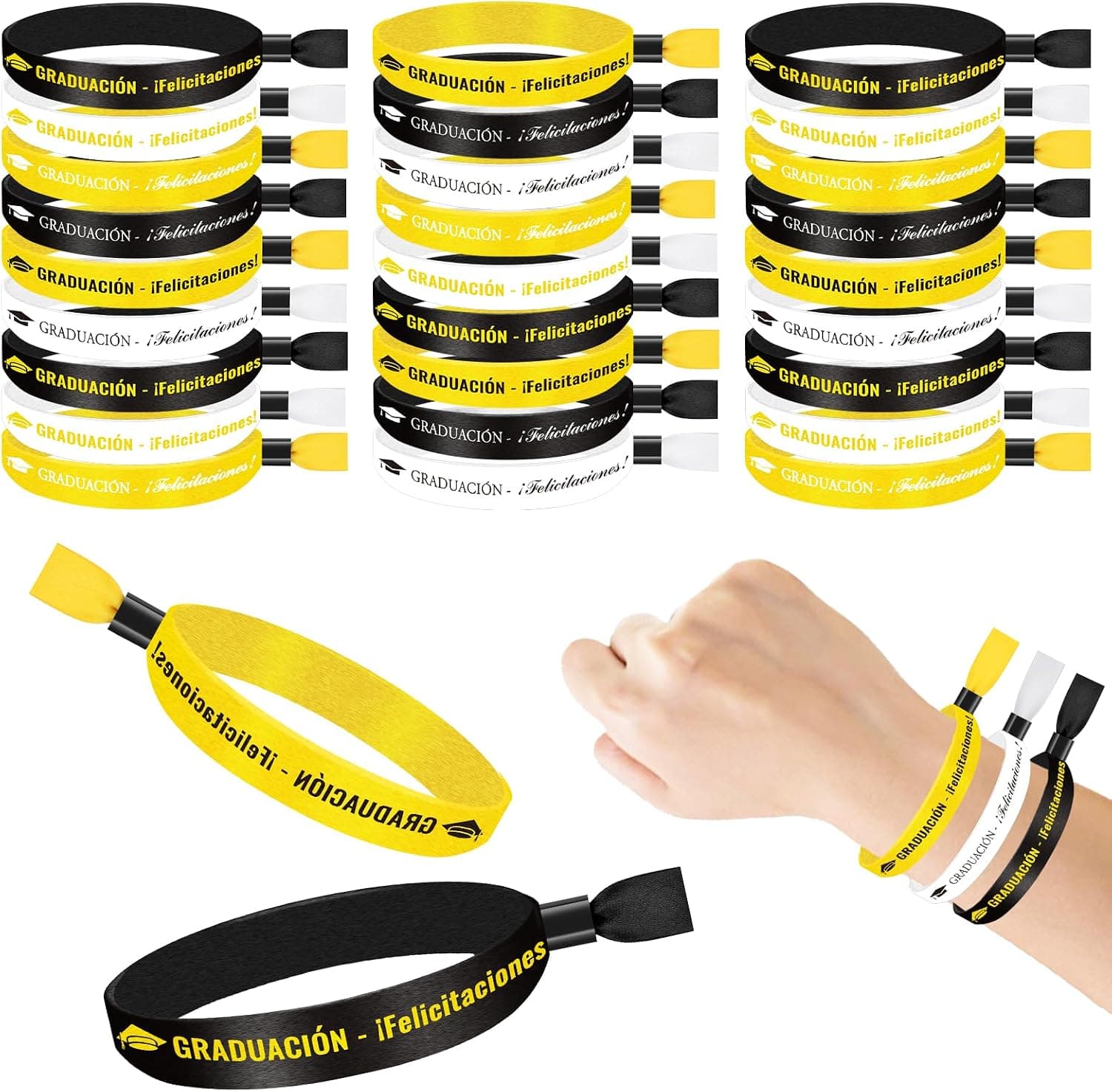 Pack de 30 pulseras de tela para graduación, de DPKOW, foto 2