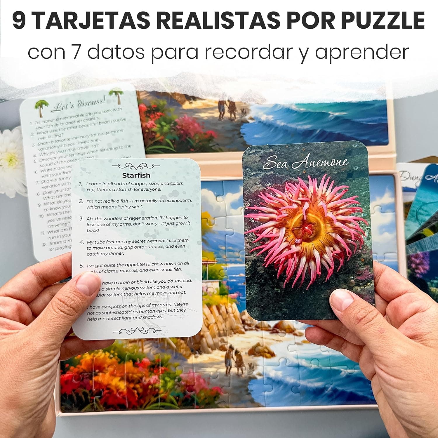 Tres Puzles de Piezas Grandes con Tarjetas de Conversación, foto 3