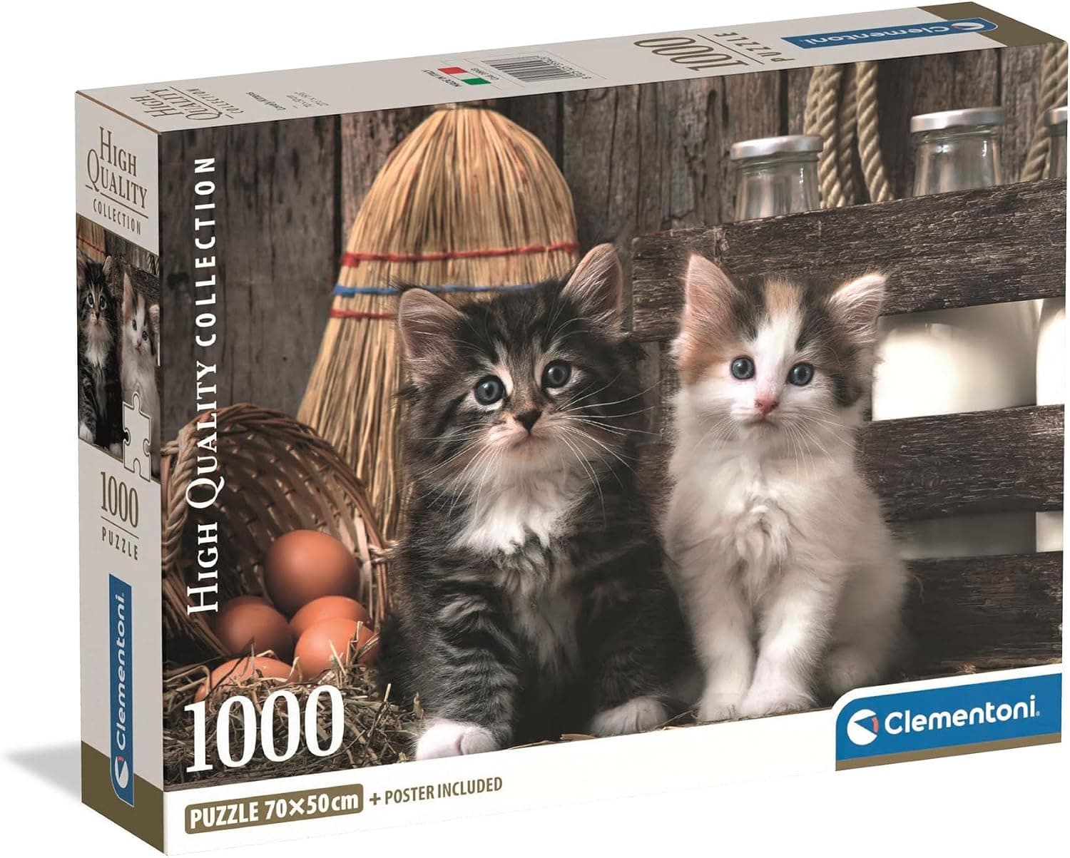 Caja del puzzle Lovely Kittens de Clementoni con varios gatitos de distintos colores agrupados