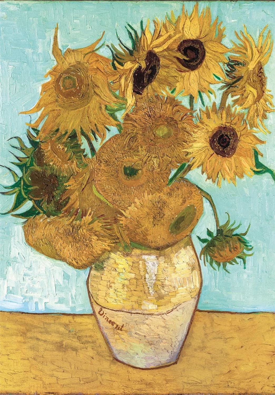 Puzzle de 1000 piezas, los girasoles de Van Gogh, de Clementoni, foto 2
