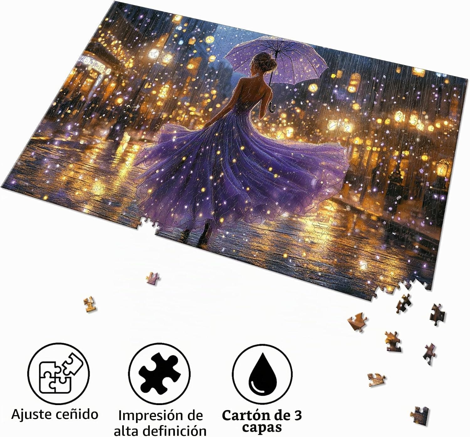 Puzzle de 1000 piezas, noche violeta, de Bimkole, foto 2