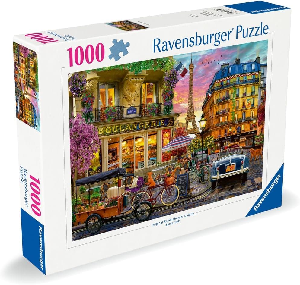 Caja del puzzle Ravensburger de 1000 piezas de París vista en perspectiva