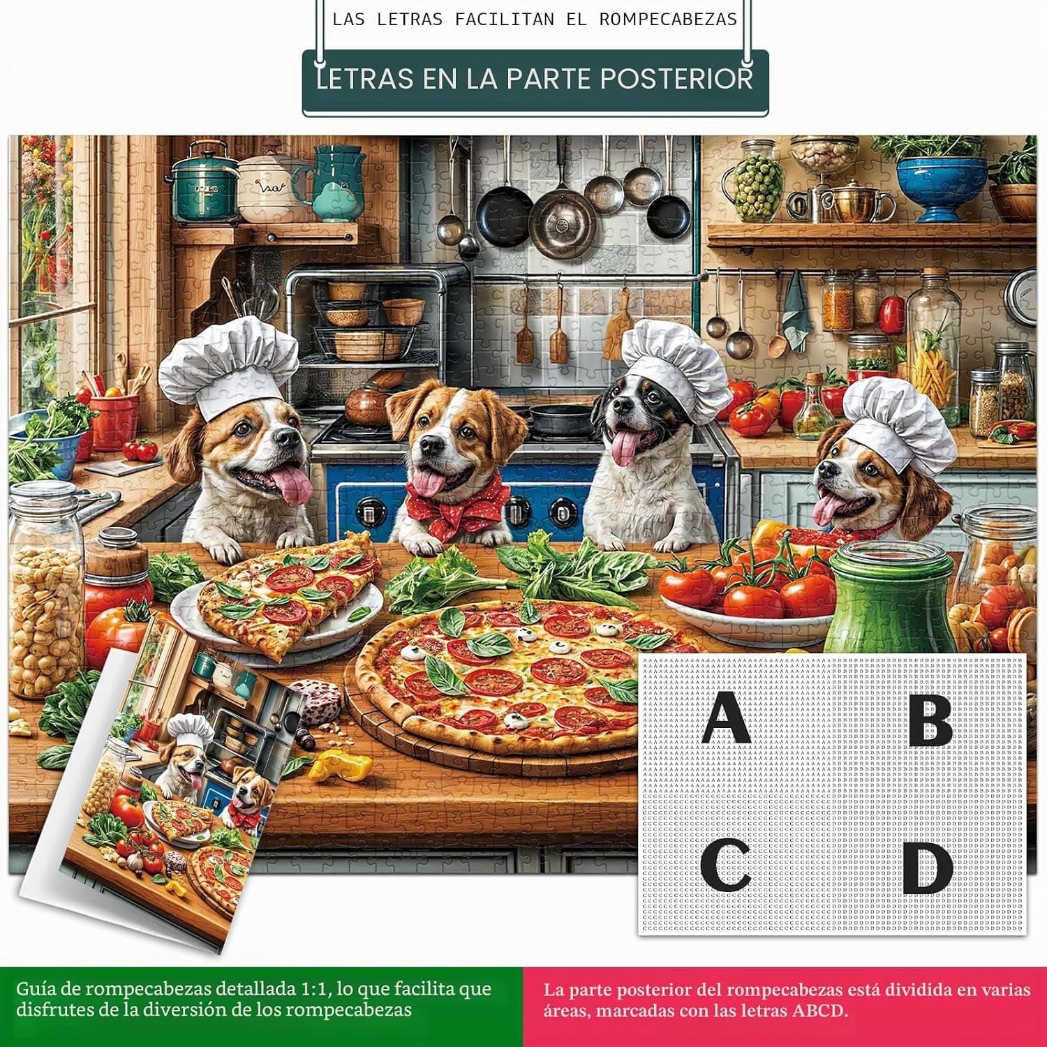 Puzzle de 1000 piezas "cena de pizza para perros", foto 3