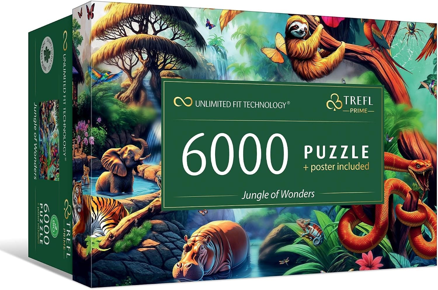 La caja del puzzle Trefl Prime de seis mil piezas con la escena de animales de la selva