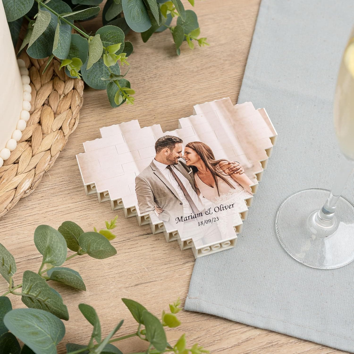 Puzzle de Bloques con Forma de Corazón Personalizado, foto 3