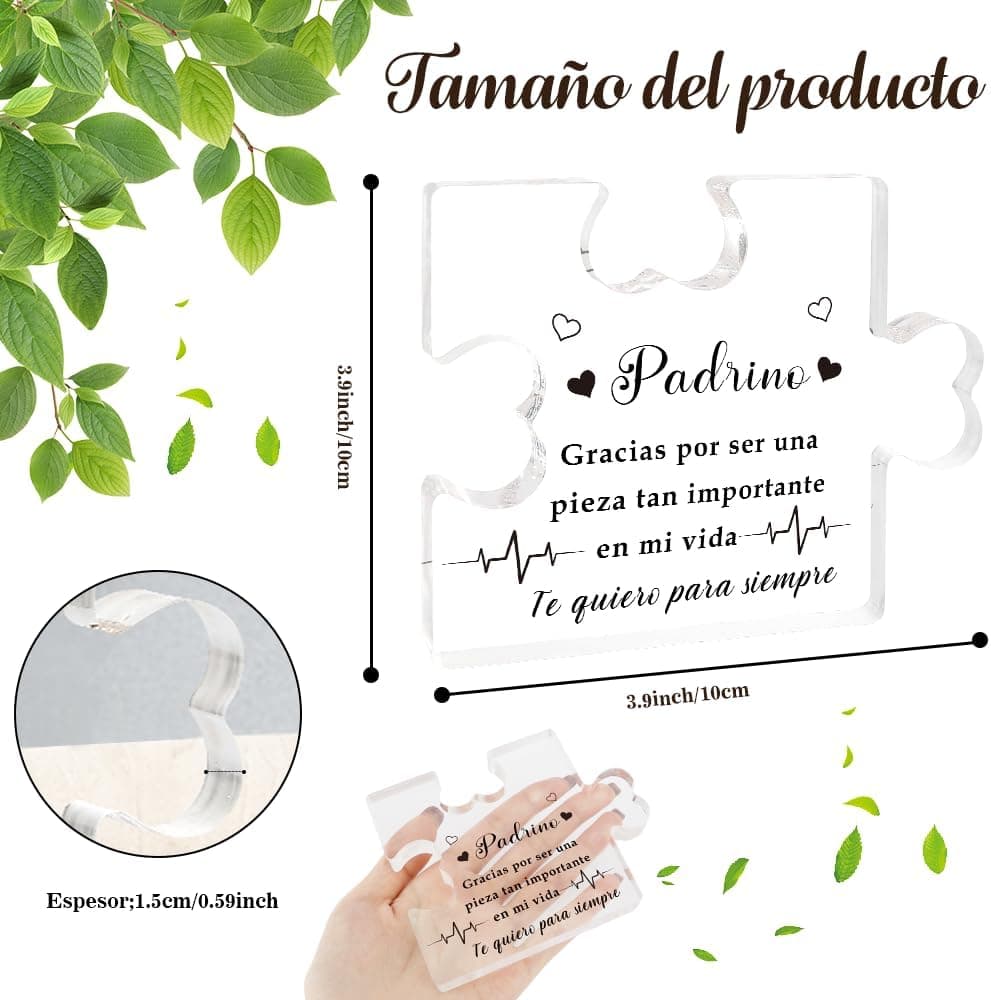 Puzzle de Corazón Acrílico Decorativo para Padrinos, foto 2