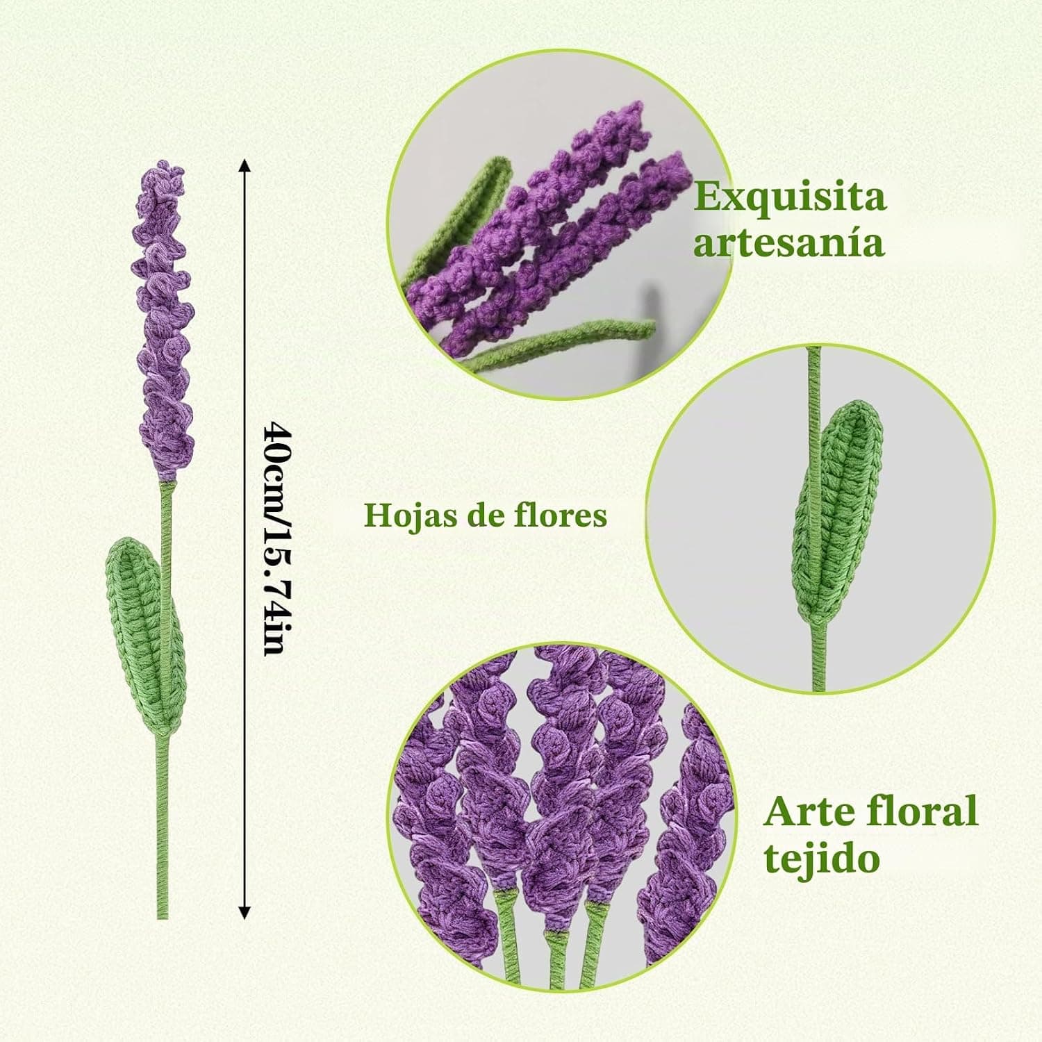 Ramo de Lavanda de Ganchillo (5 Piezas), foto 3