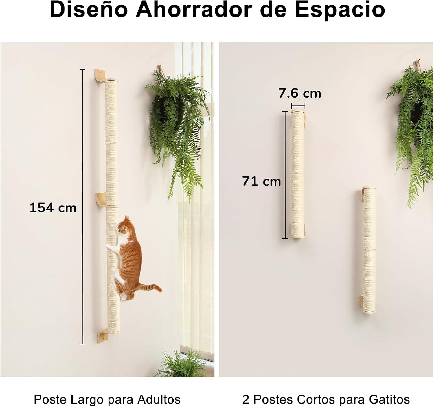 Rascador de Pared para Gatos FUKUMARU de 154 cm, foto 3
