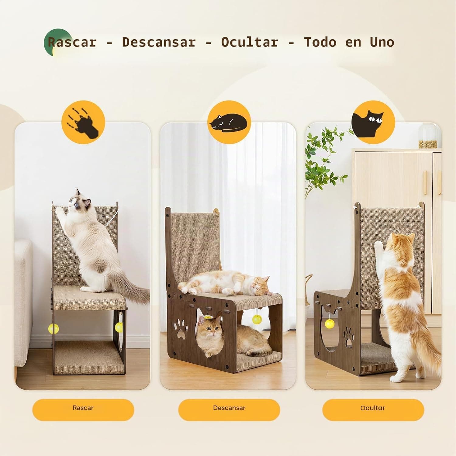 Rascador de Cartón en Forma de Silla Gimars, foto 2