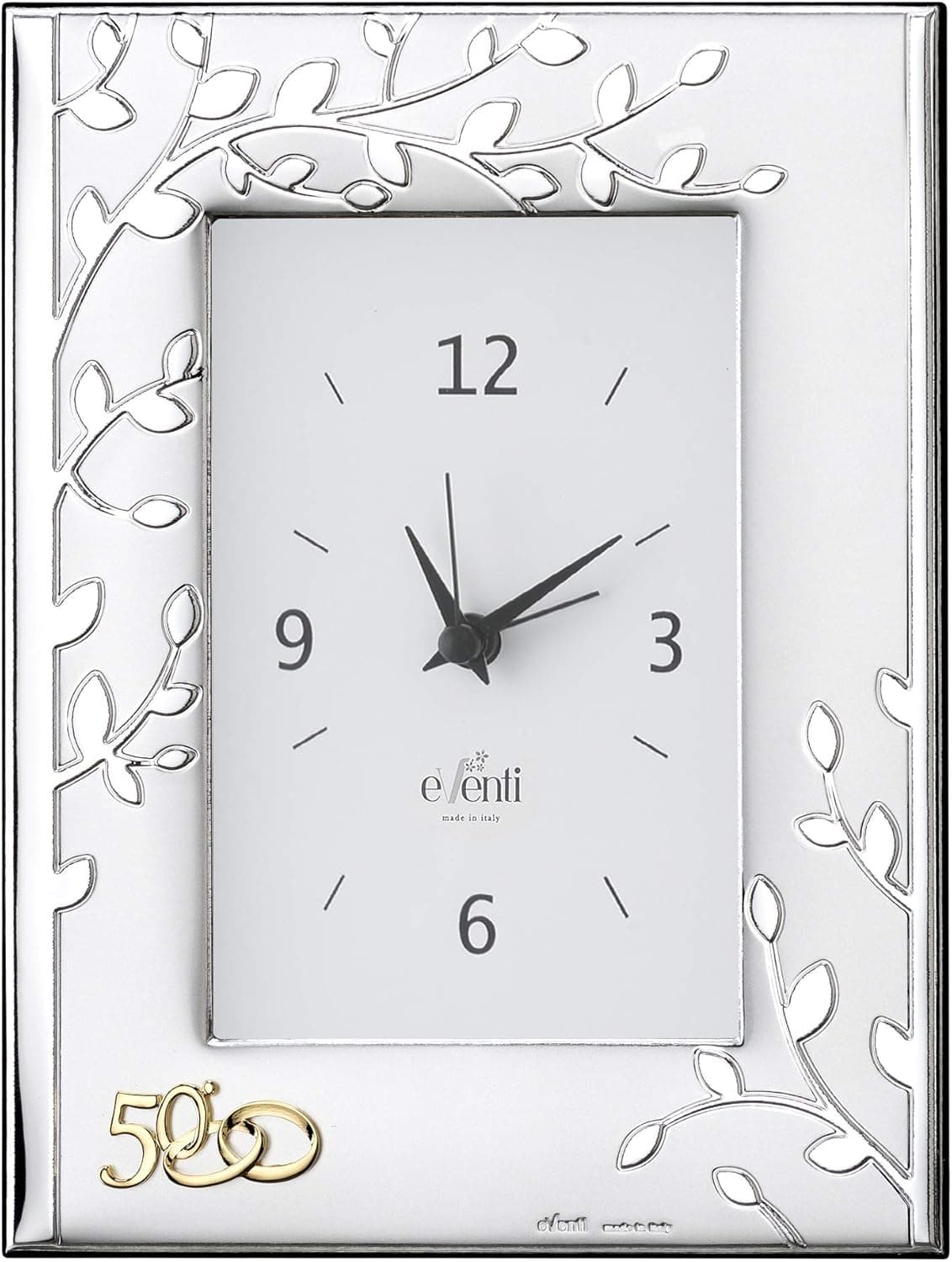 Reloj de pared con forma de árbol personalizado, mostrando su tamaño de 10 por 15