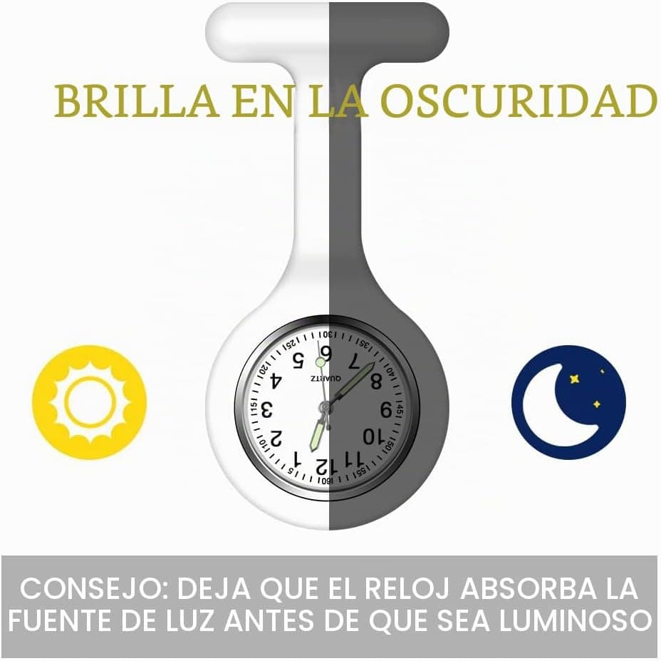 Reloj de bolsillo de silicona para enfermera con broche, foto 3