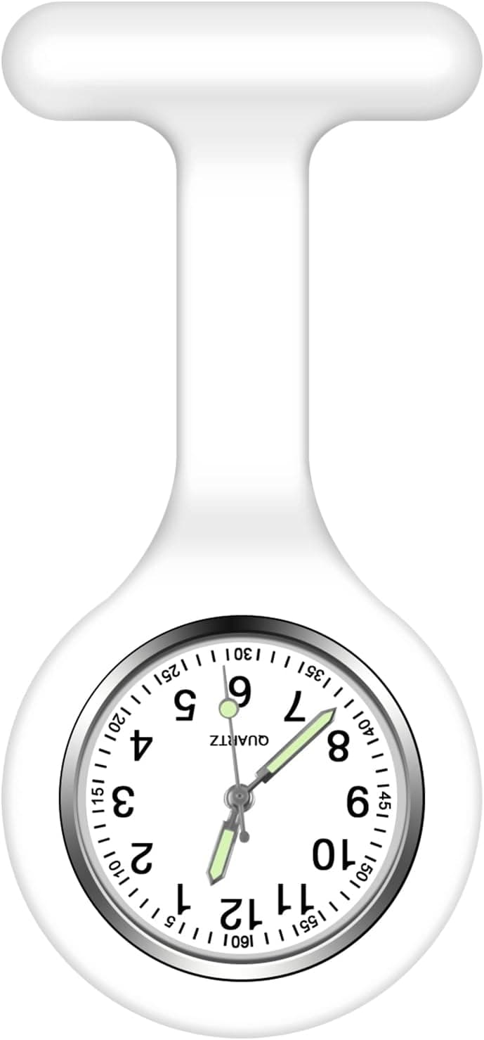 Reloj de bolsillo de silicona con broche para enfermera