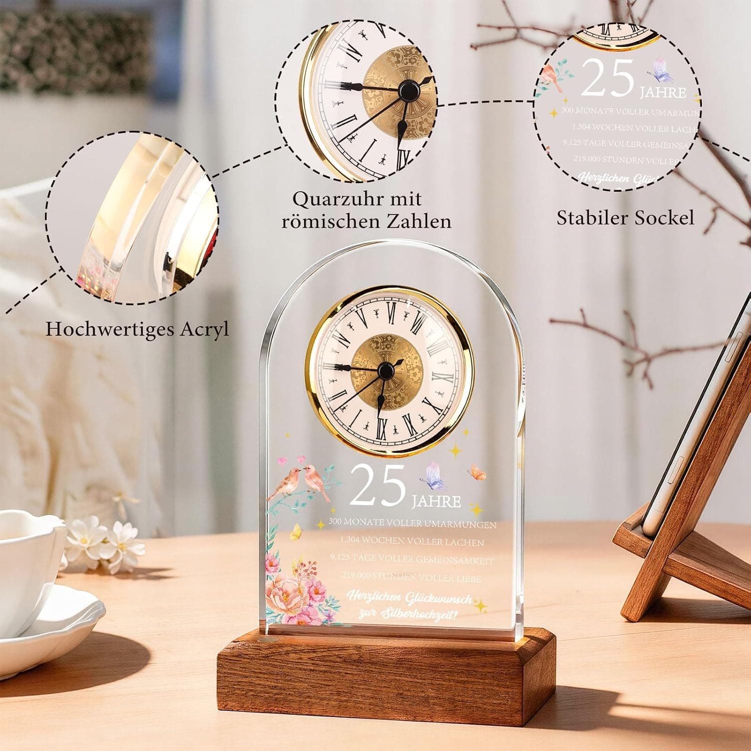 Reloj de Cuarzo Personalizado, 25 Aniversario de Boda, foto 3