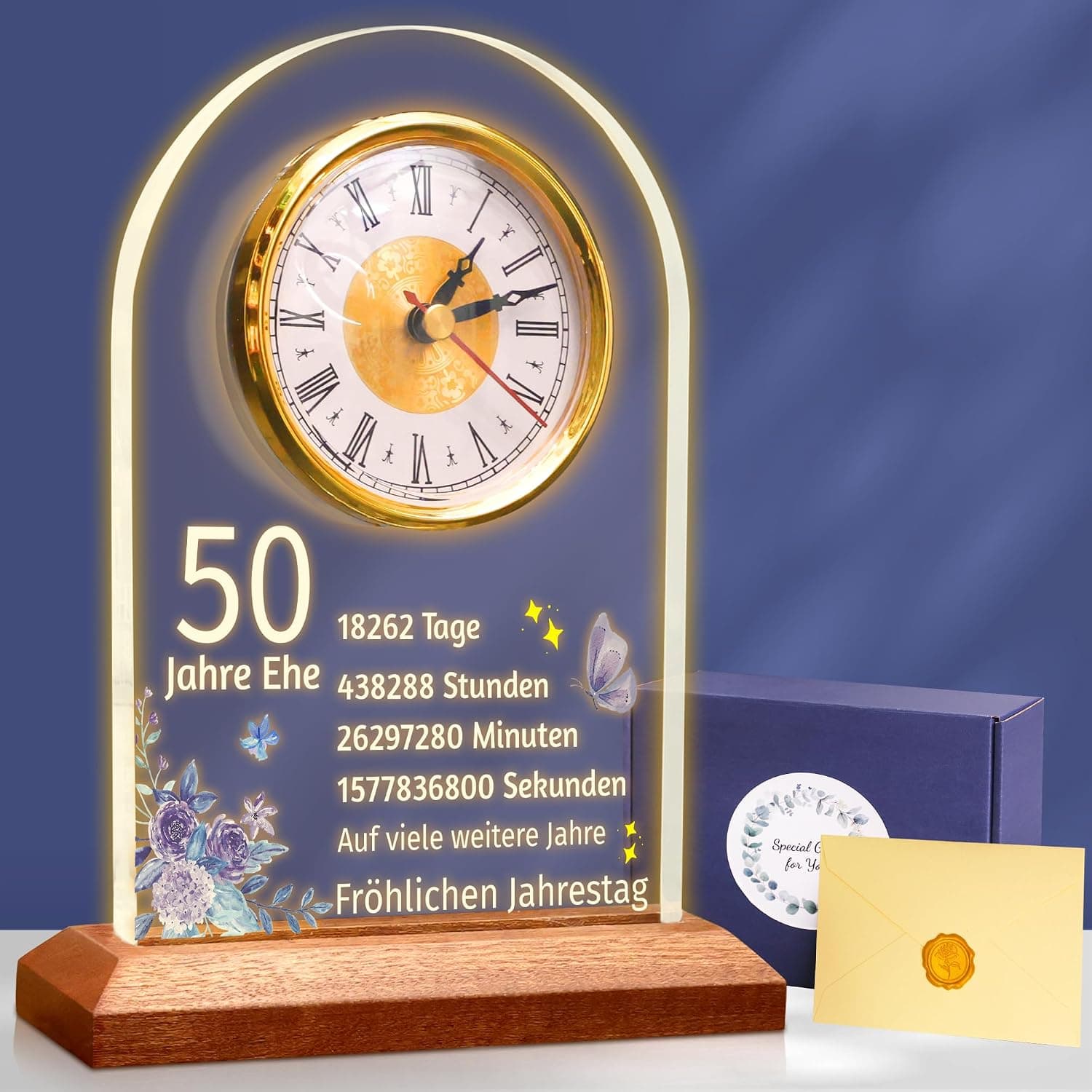 Reloj de mesa para aniversario de boda
