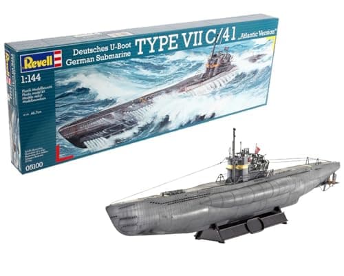 Maqueta Revell del submarino Tipo VIIC/41 versión Atlántica