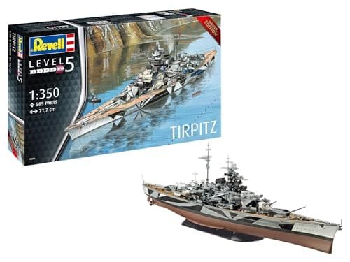 Maqueta Revell del acorazado Tirpitz en escala 1:350