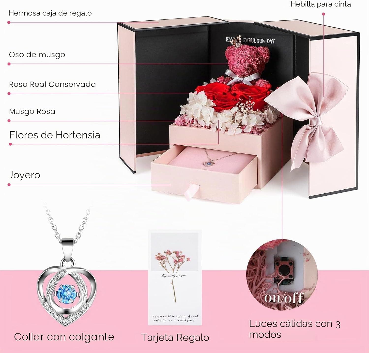 El collar de plata de ley escondido bajo las rosas