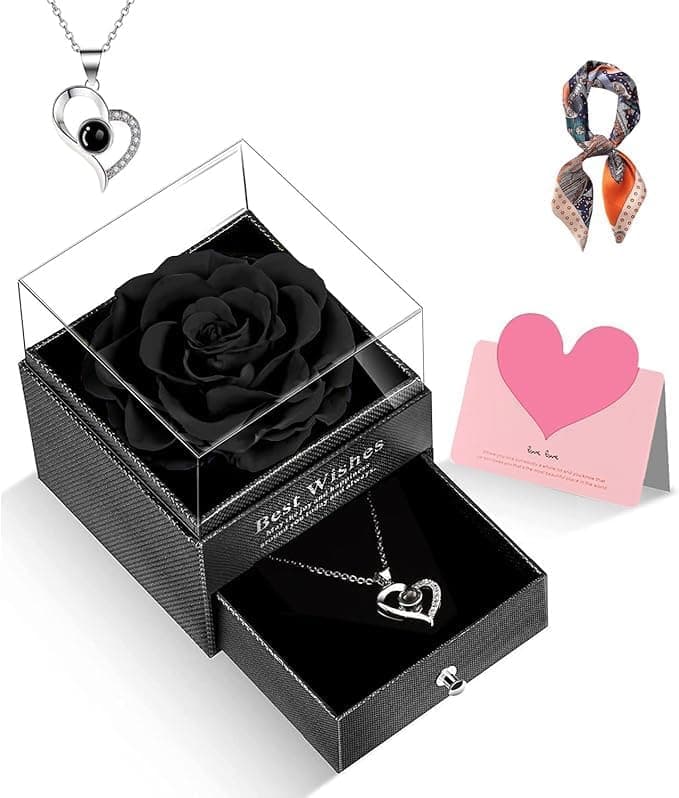Rosa eterna GOICC con collar, para madres y abuelas