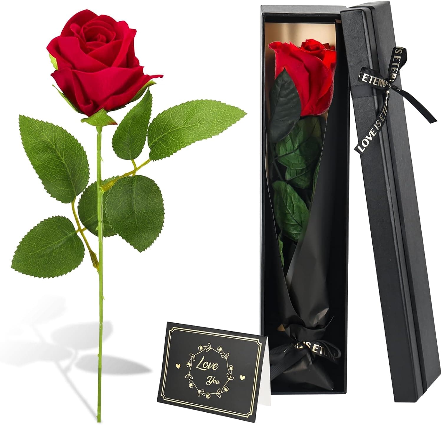 Rosa eterna preservada de tallo para San Valentín
