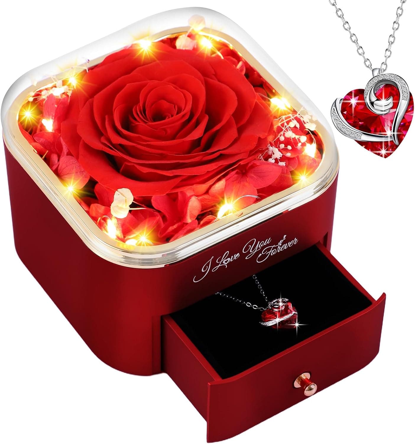 Rosa eterna roja para madres y parejas