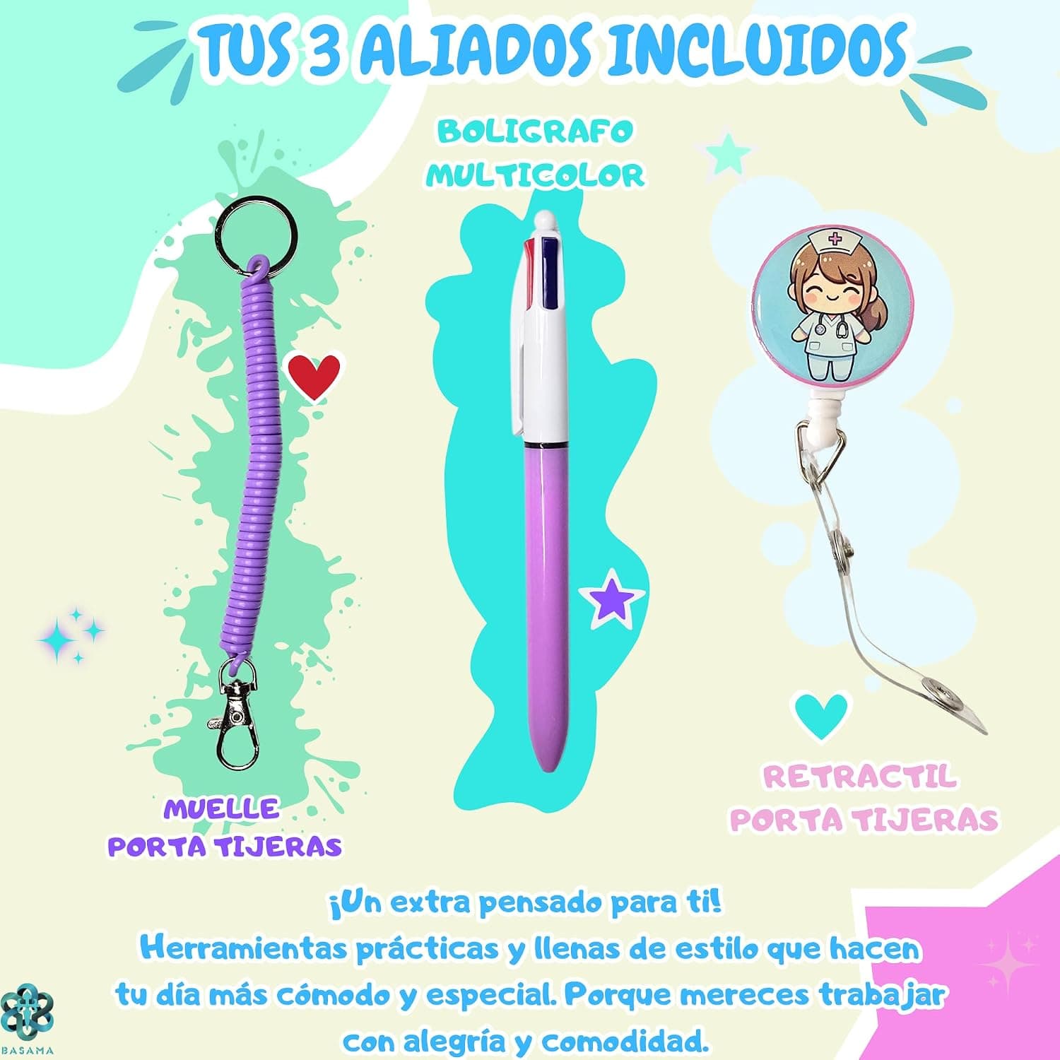 Salvabolsillos de enfermería con porta tijeras y bolígrafo, foto 2