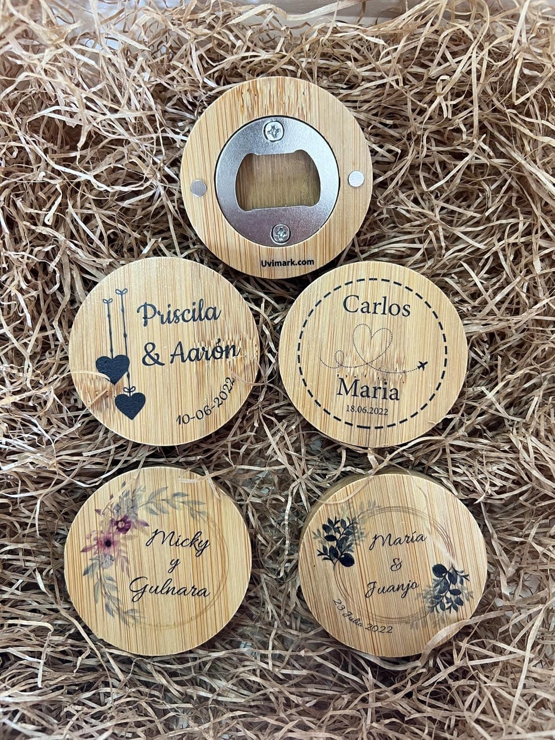 Set de 12 Abrebotellas de Bambú Personalizados, foto 2