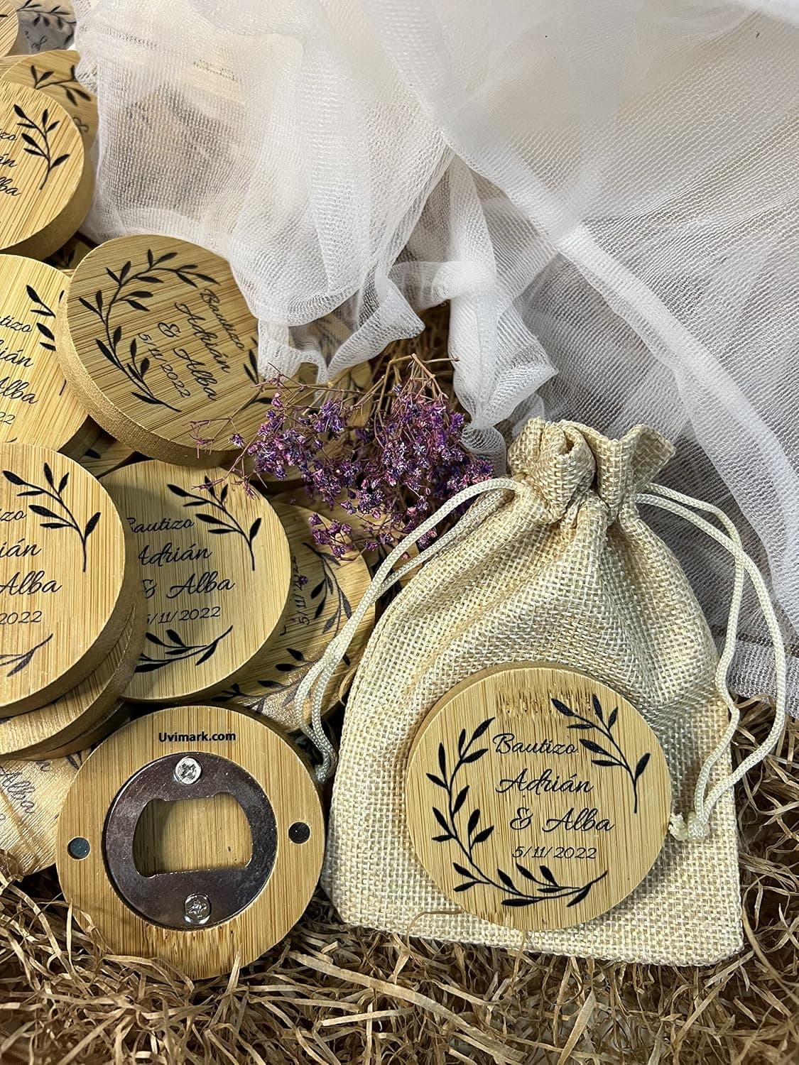 Set de 12 Abrebotellas de Bambú Personalizados, foto 3