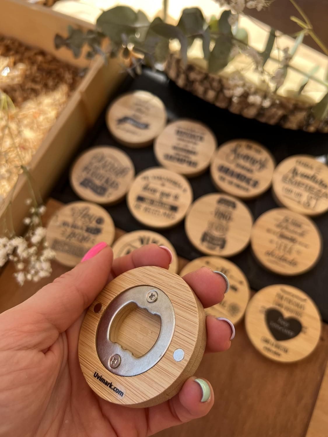 Set de 20 Abrebotellas de Bambú Personalizados, foto 2