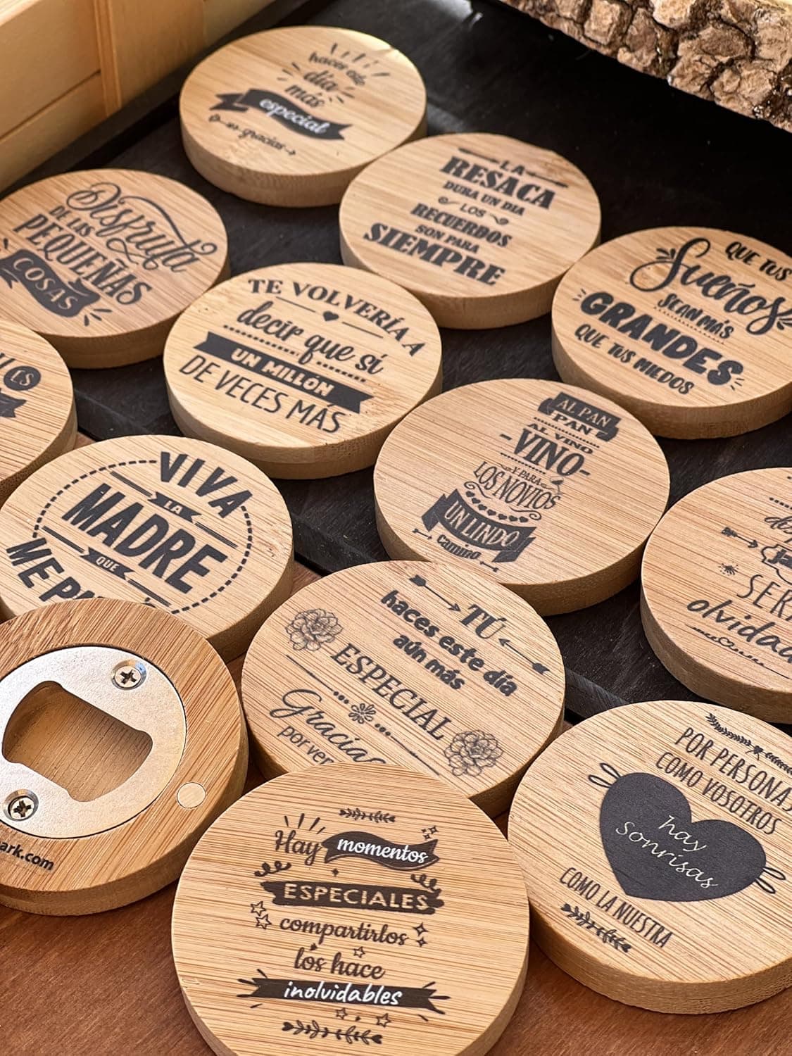 Set de 20 Abrebotellas de Bambú Personalizados, foto 3