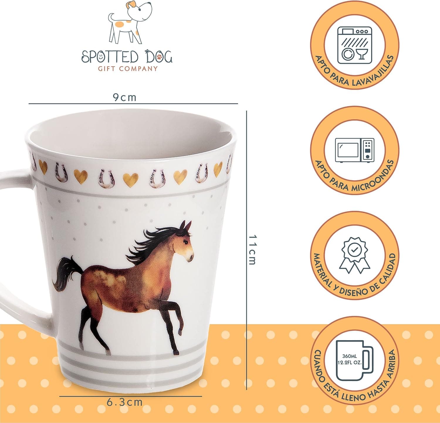Set de 4 Tazas de Café con Diseño de Caballos, foto 3