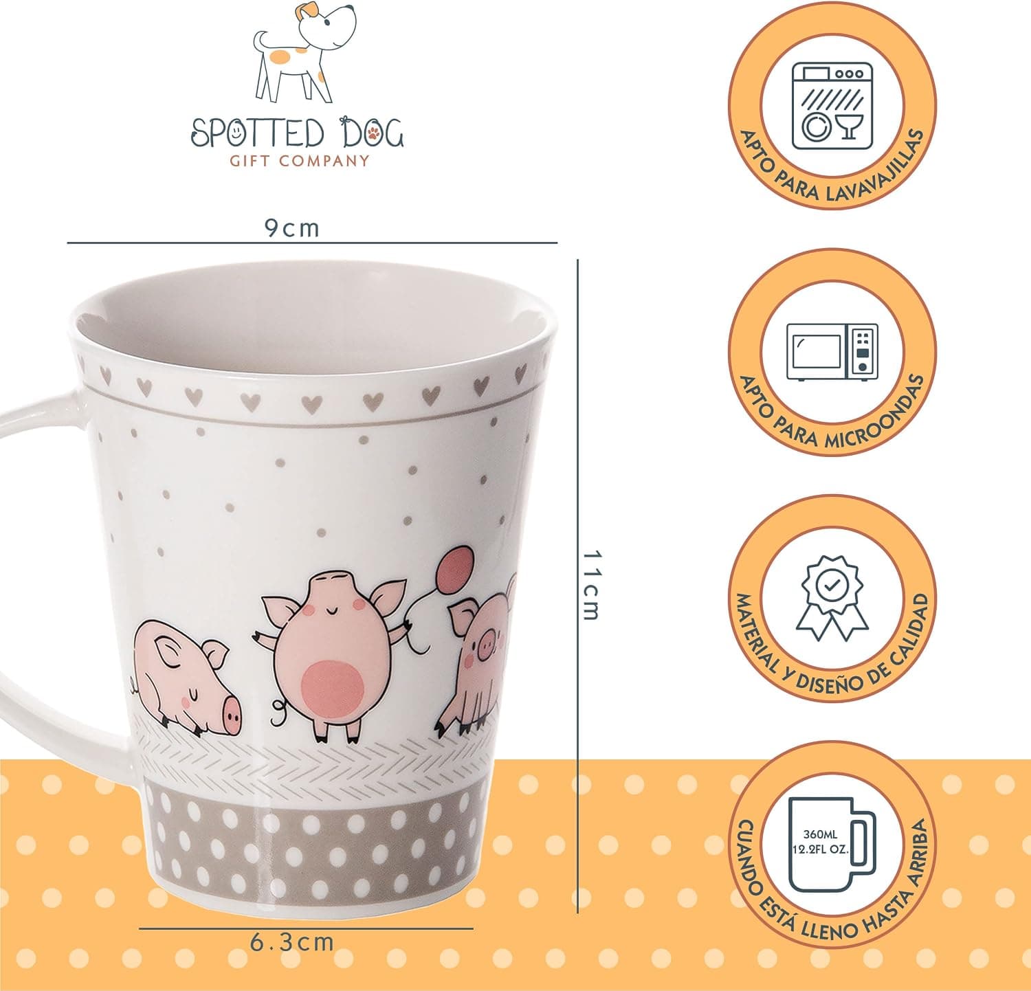 Set de 4 Tazas de Café con Diseño de Cerdos, foto 3