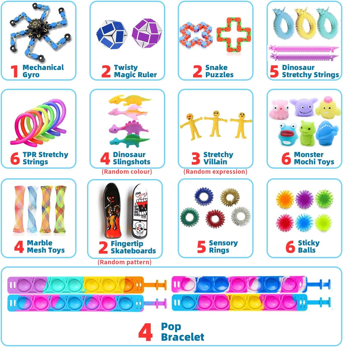 Set de 50 fidget toys antiestrés, foto 2