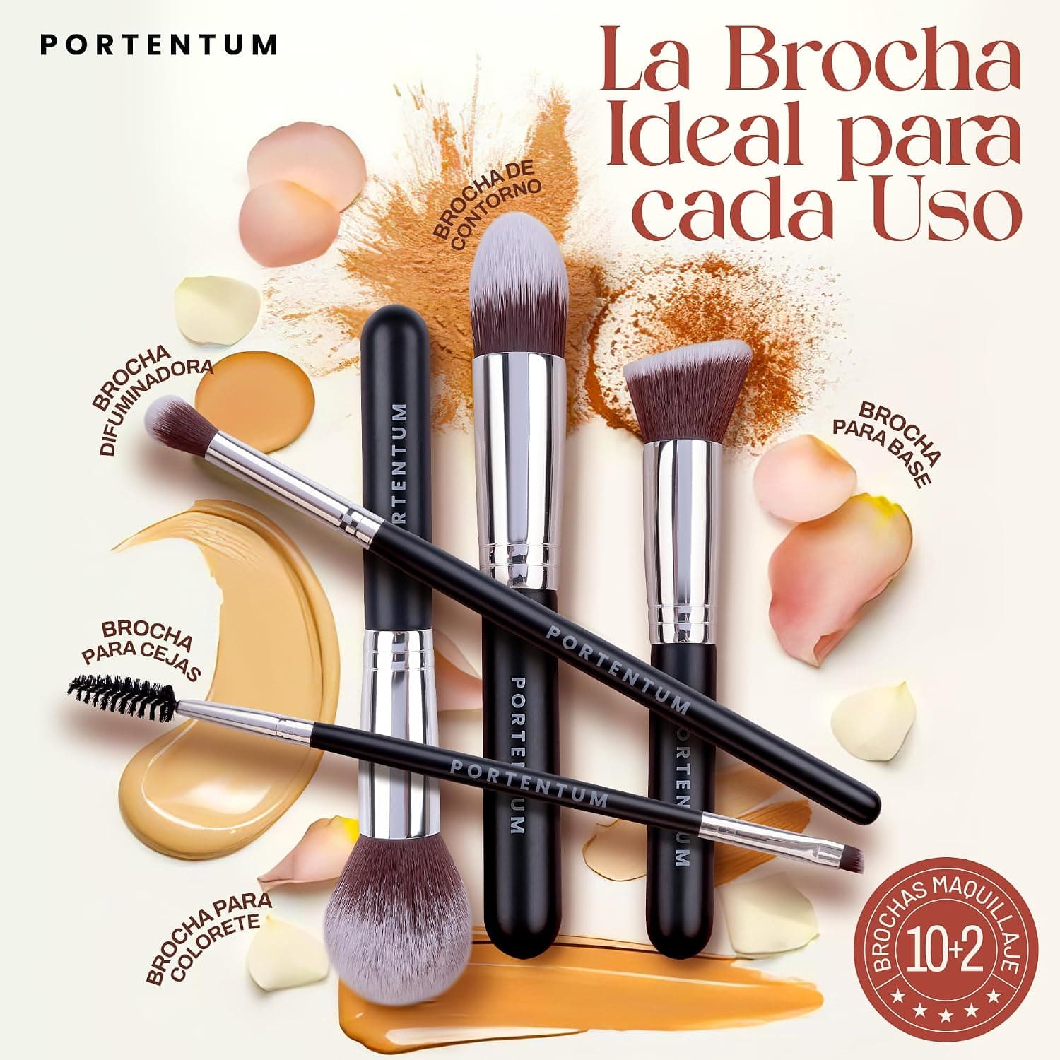 Set de brochas de maquillaje PORTENTUM, foto 3
