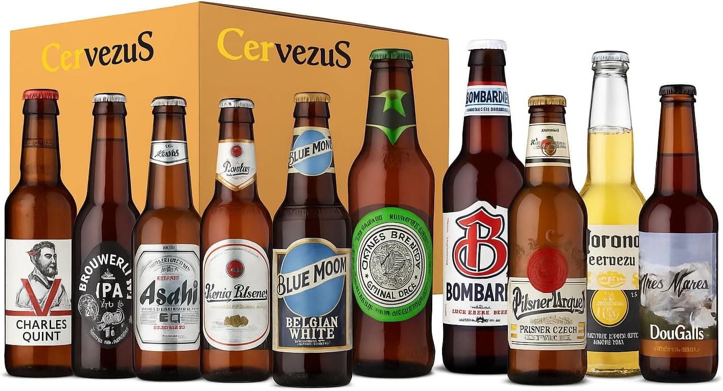 El folleto abierto con la ficha de cata de cada cerveza y su bandera de origen