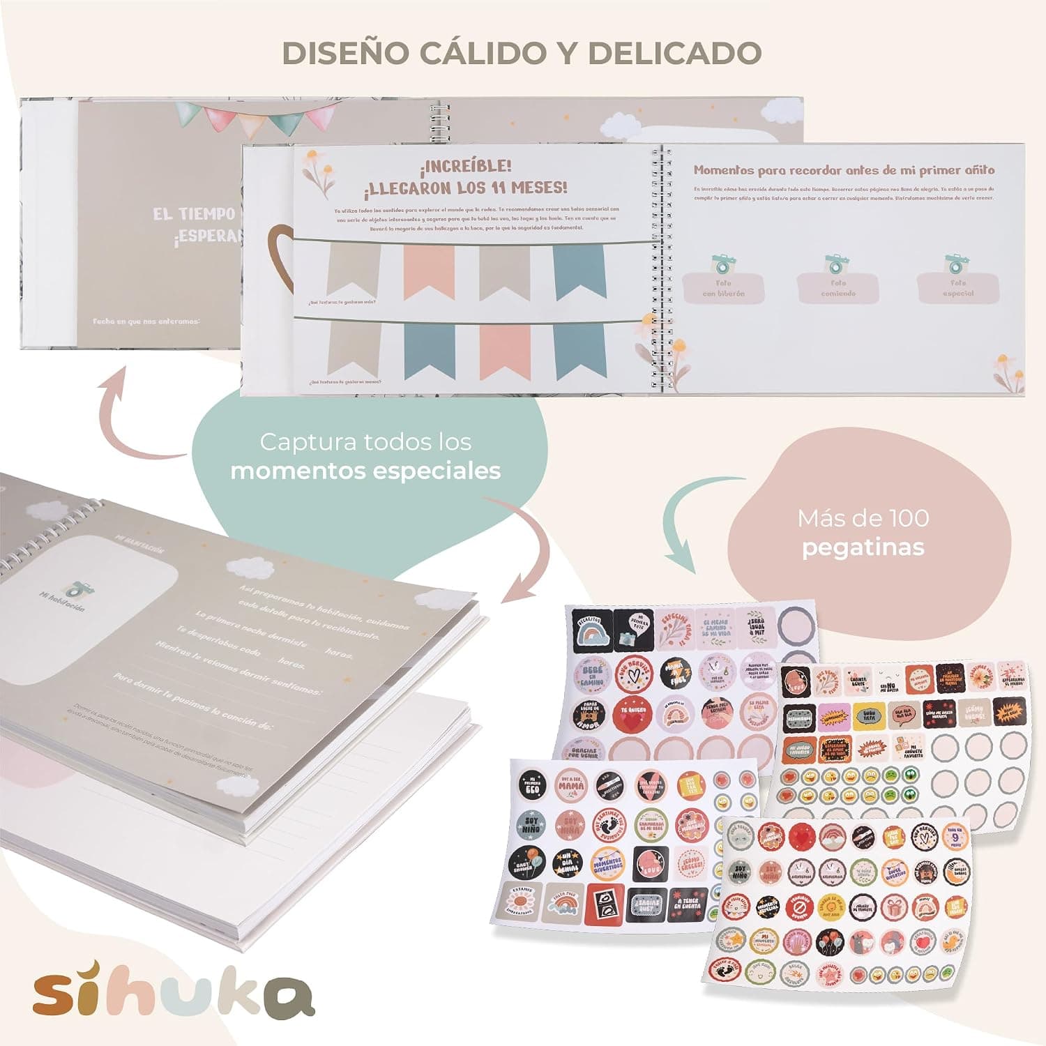 Set de Diario de Embarazo y Álbum del Bebé, de SIHUKA, foto 2