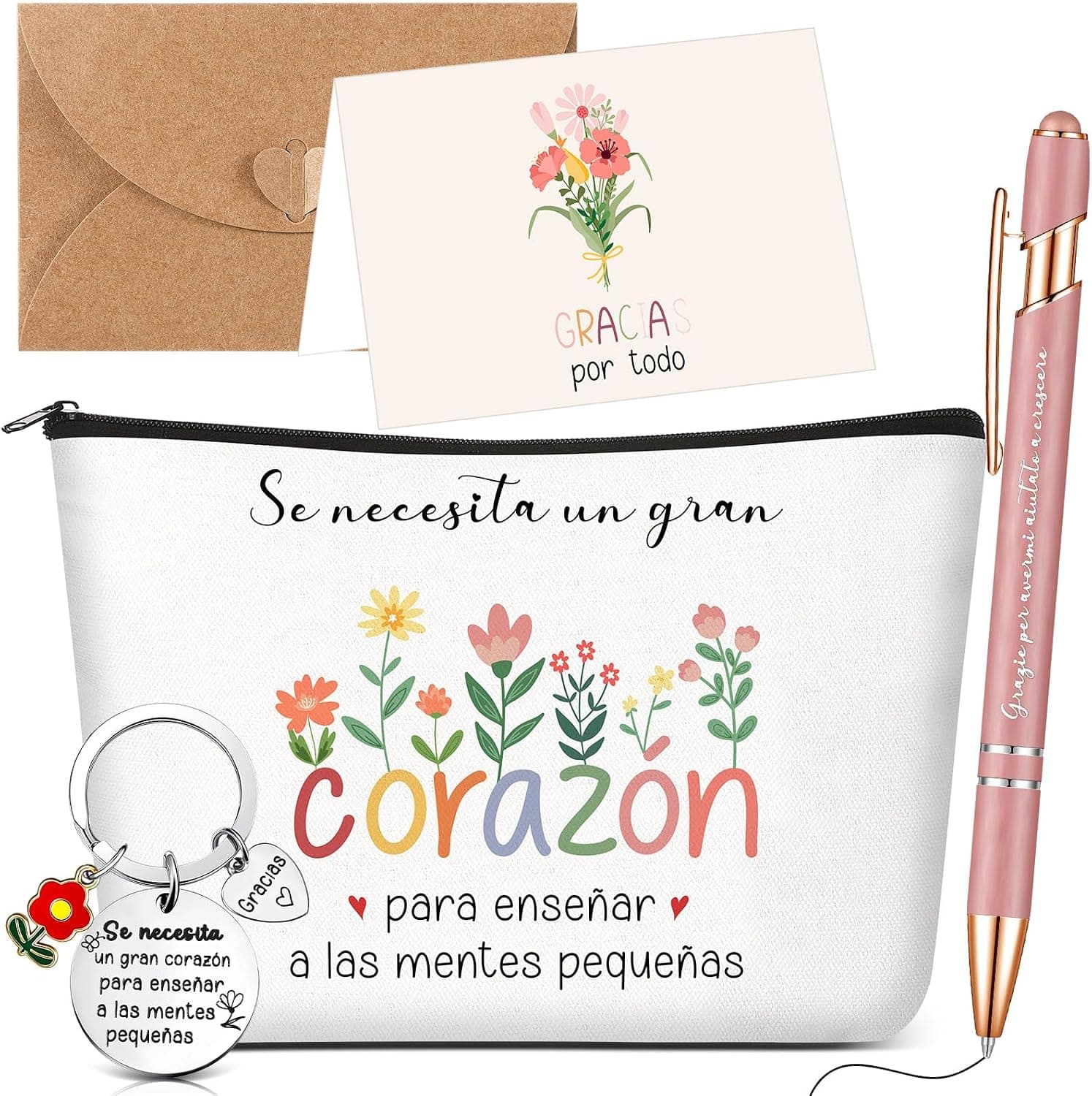 Set de regalo con el mensaje «gracias por ayudarme a crecer» y bolsa de lona
