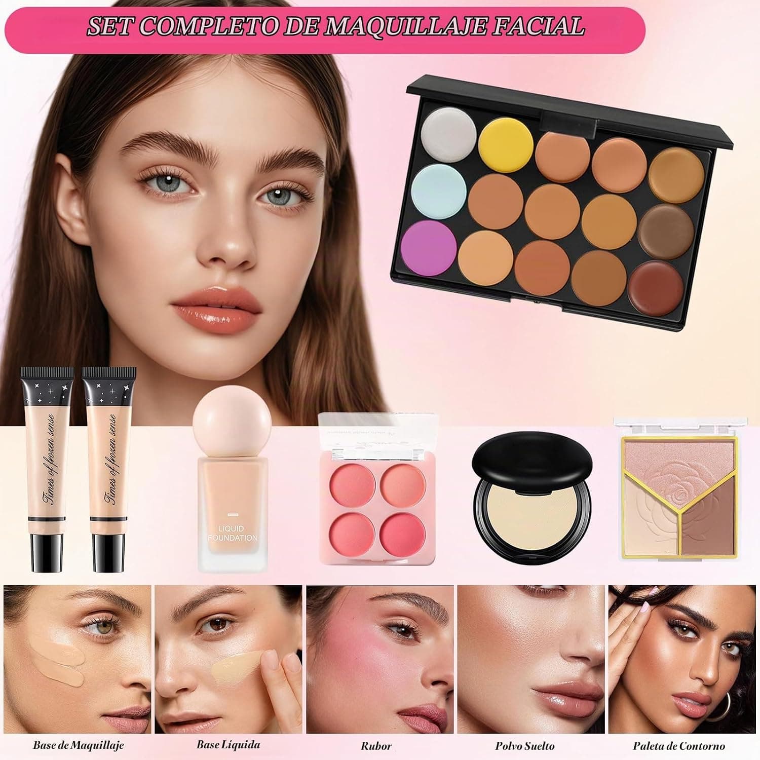 Set de maquillaje profesional completo con neceser, foto 3