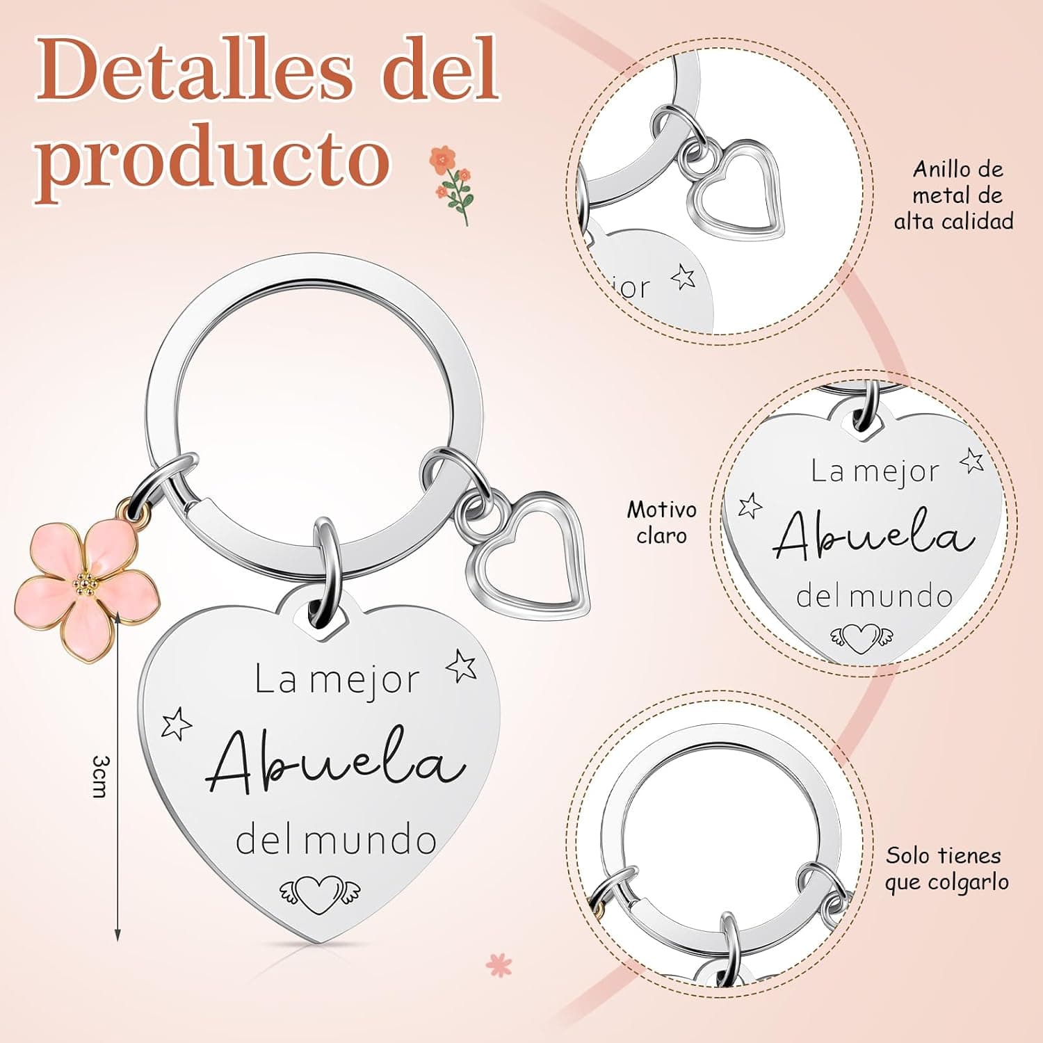 Set de neceser, llavero y bolígrafo para la mejor abuela, foto 3