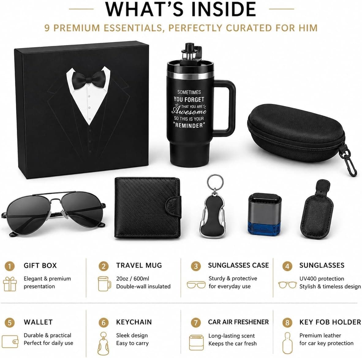 Set de regalo para hombre, 6 en 1, de Creashine, foto 3