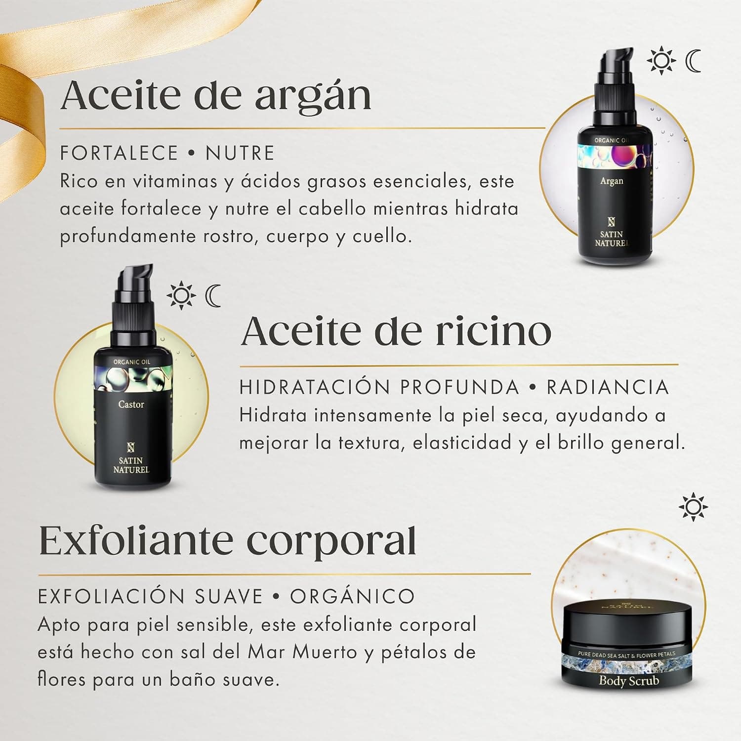 Set de regalo de lujo con aceites, Satin Naturel, foto 3