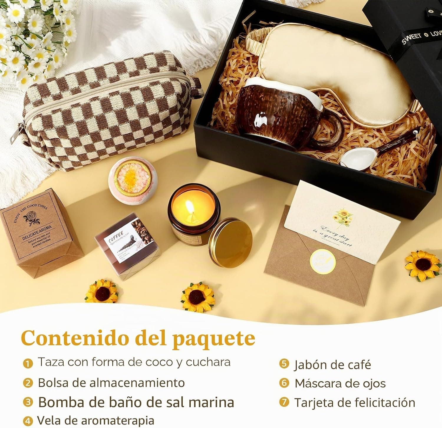 Set de regalo spa para mujer, taza, vela y neceser, foto 2