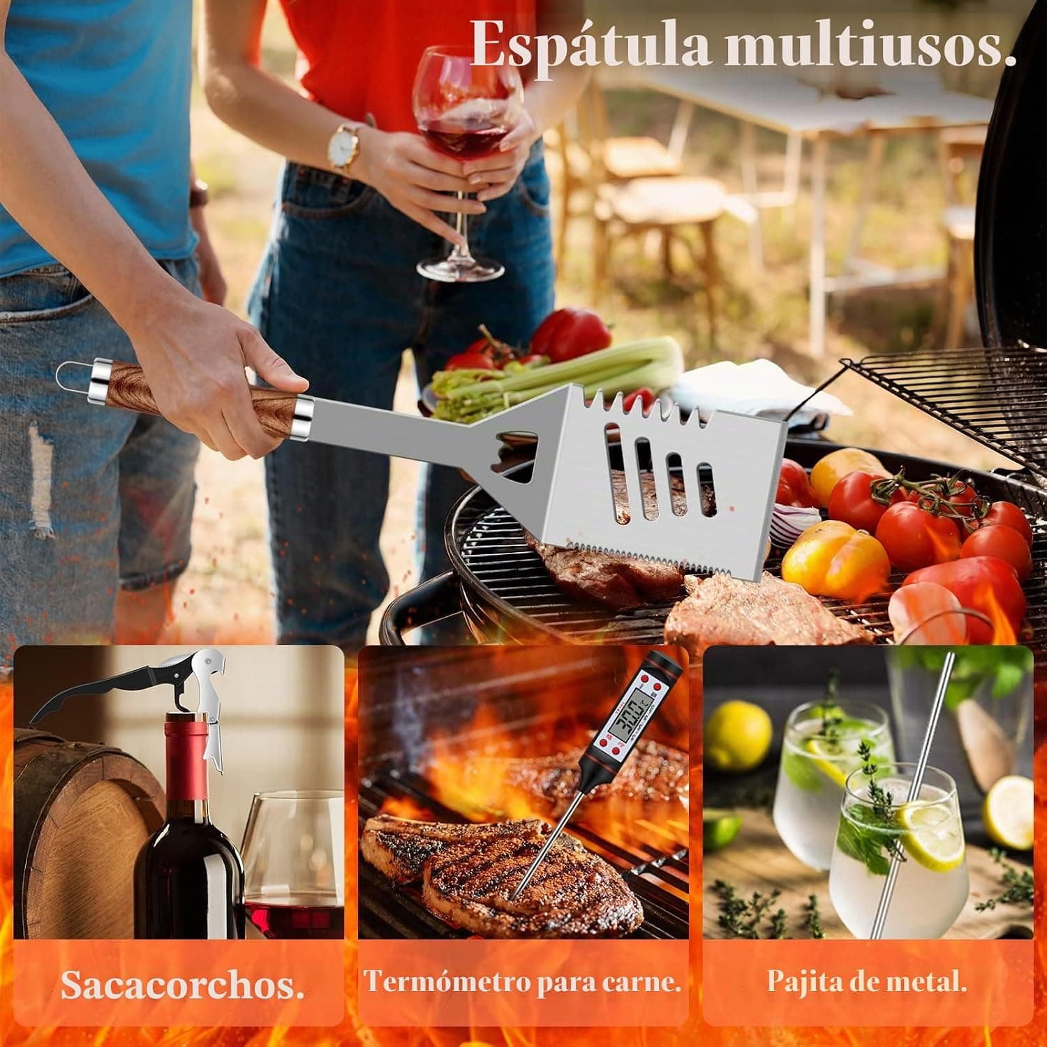 Set de utensilios de barbacoa de 38 piezas, foto 3
