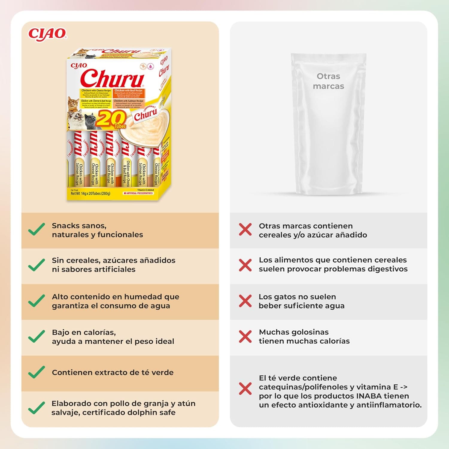 INABA Churu, Snacks Cremosos para Gatos en Tubo, foto 3