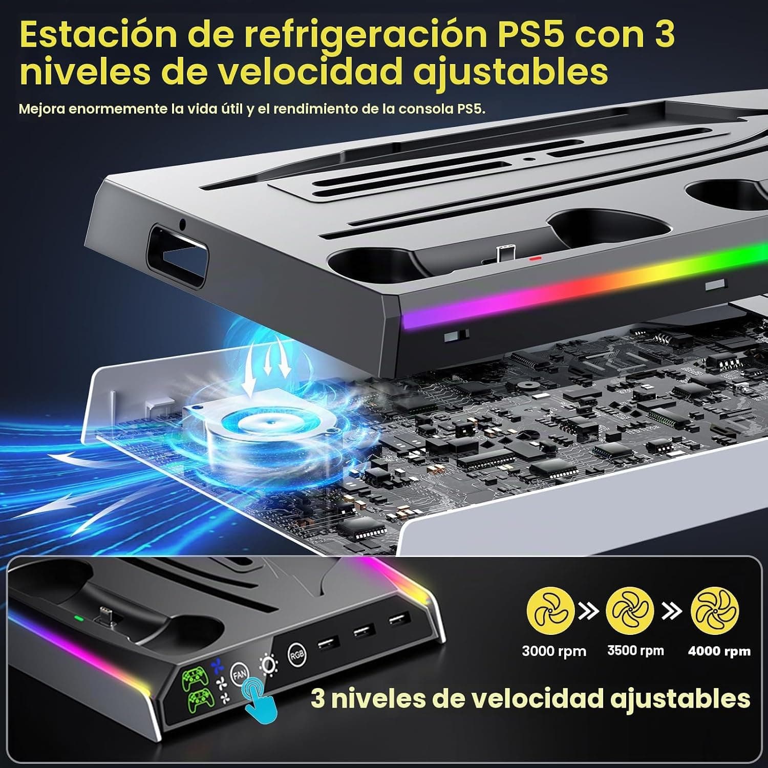 Soporte para PS5 con Ventilador de Refrigeración, foto 2