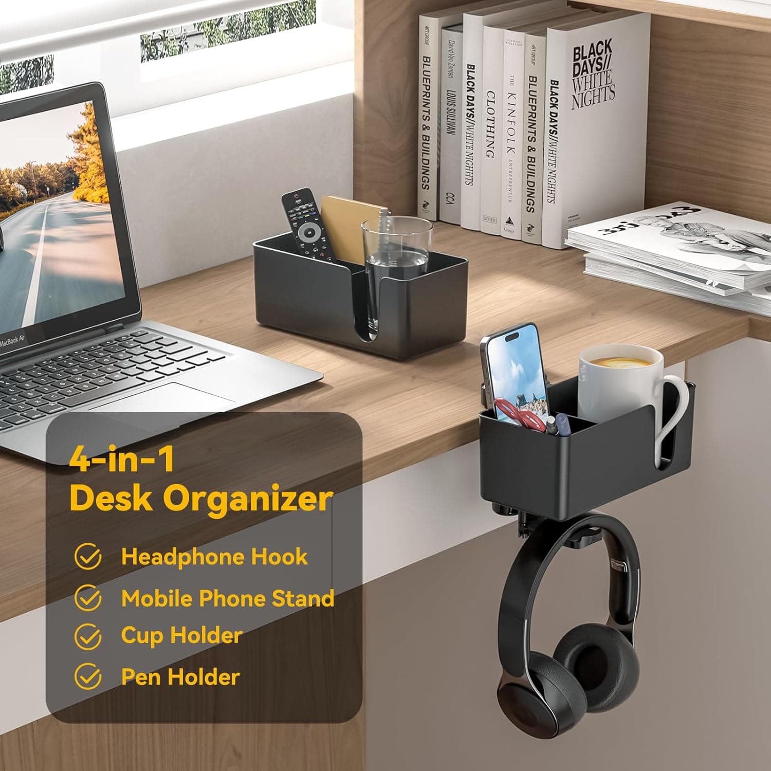 Detalle del brazo giratorio para los auriculares