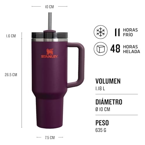 Stanley Quencher Plum con pajita y asa