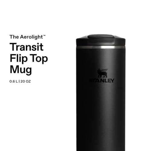 Taza Stanley Transit Flip Top grande abierta